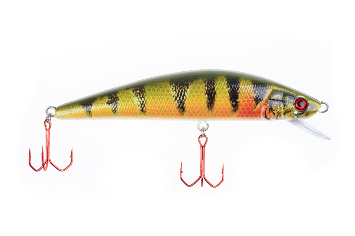 ProfiBlinker Go Up Wobbler (Flachläufer) Barsch / Größe 11cm mit 2 Drillingen