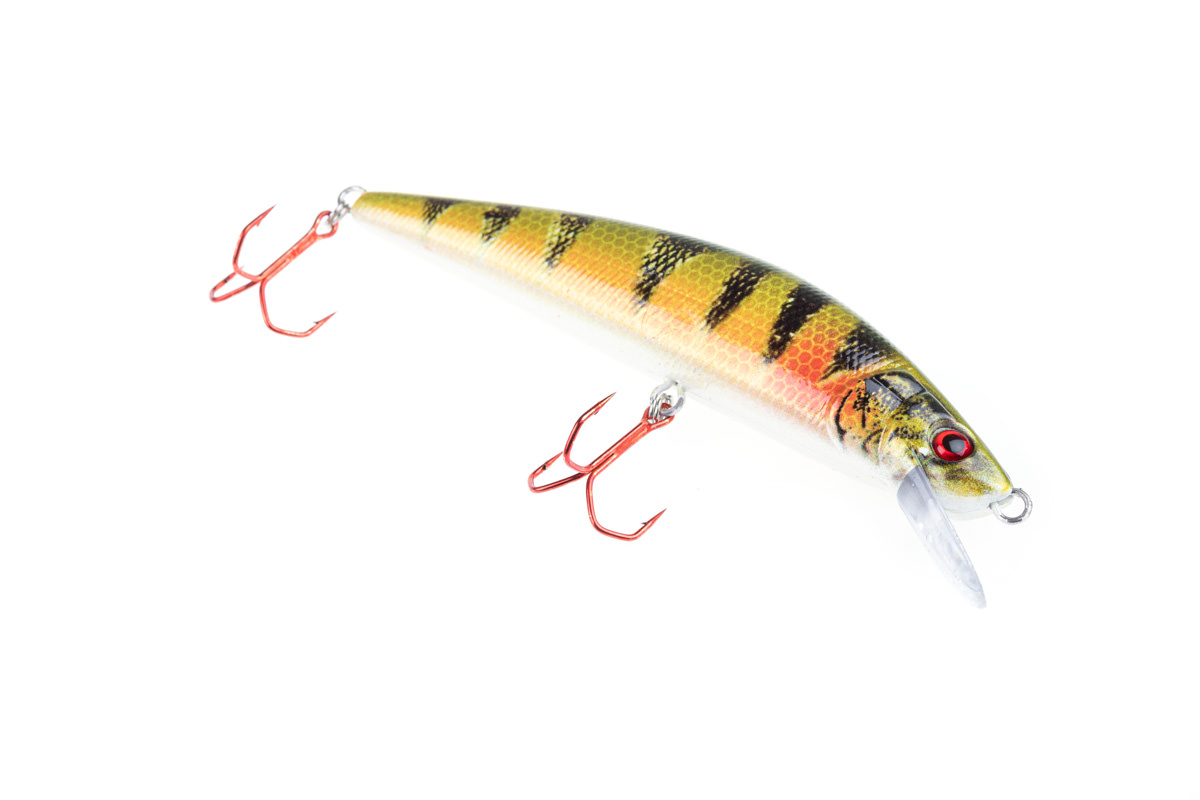 ProfiBlinker Go Up Wobbler (Flachläufer) Barsch / Größe 11cm mit 2 Drillingen